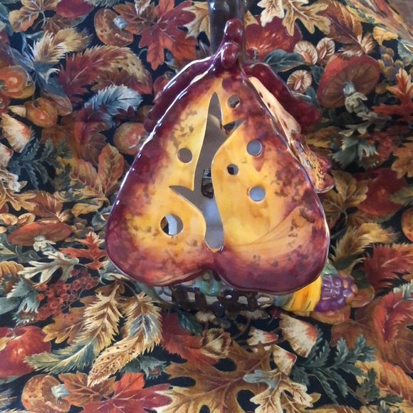 Blue Sky Clayworks Turning Leaf Thanksgiving Harvest Candle House - Picture 4 of 5